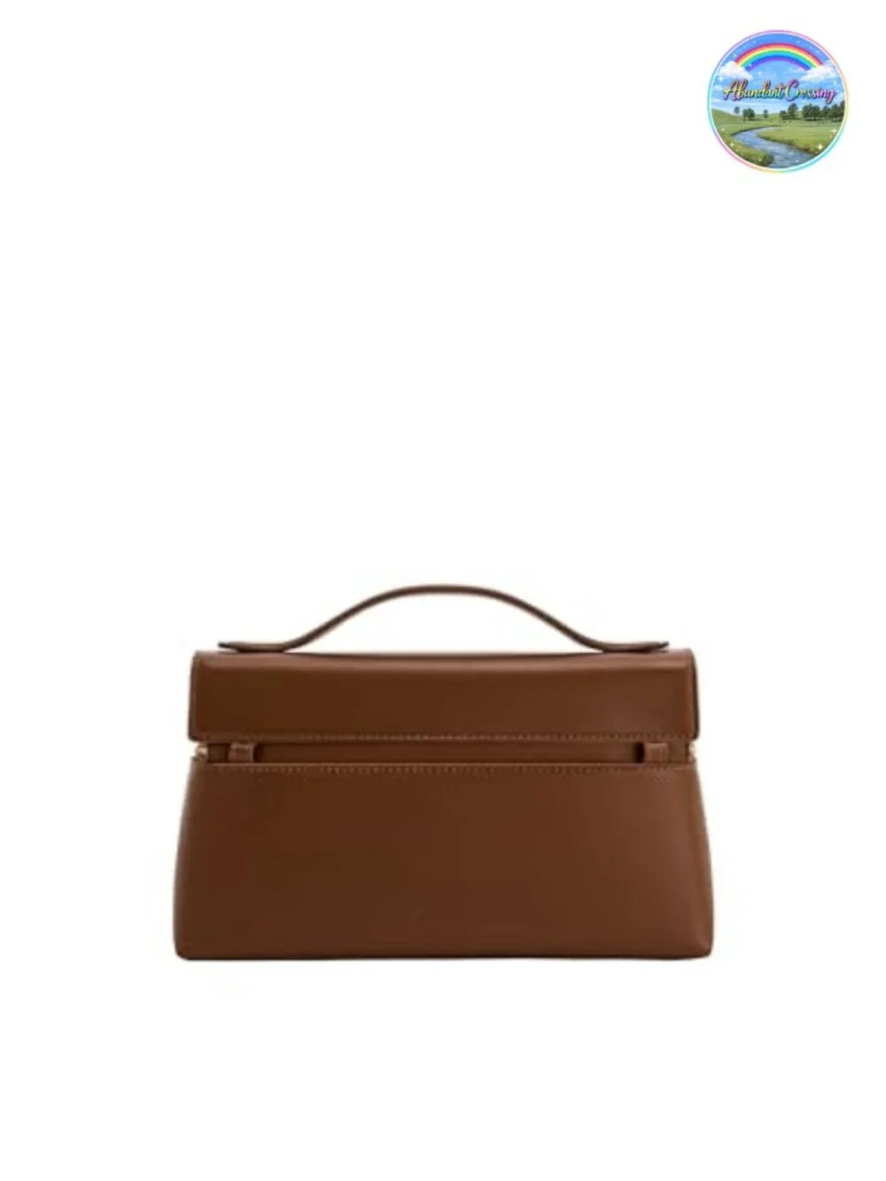 Vegan Leather Top Handle Satchel Bag with Gold Hardware